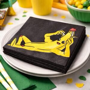 FORTNITE Epic Games Peely Flippin Sexy LUNCH NAPKINS 16 Black New 2 Ply